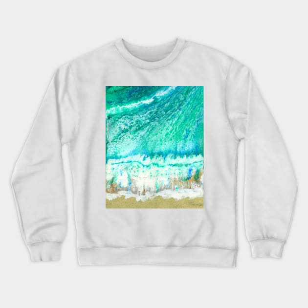 #1 Beach Shore With Sand And Surf Crewneck Sweatshirt by ArtNuggets4U